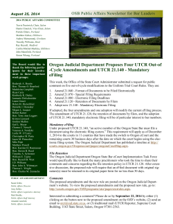 Oregon Judicial Department Proposes Four UTCR Out-of