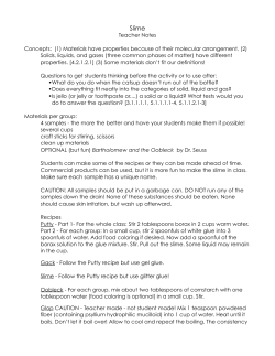 Teacher Notes Concepts: (1) Materials have