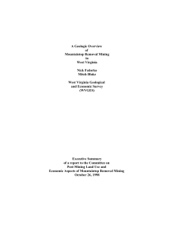 A Geologic Overview of Mountaintop Removal Mining in West