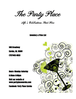Price List - Party Place Eureka