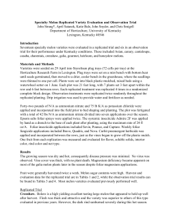 Specialty Melon Replicated Variety Evaluation and Observation Trial