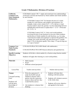 Grade 5 Mathematics: Division of Fractions