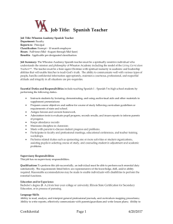 Job Title: Wheaton Academy Spanish Teacher