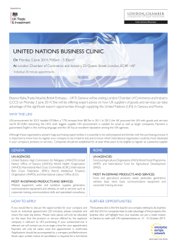 United nAtiOns BUsiness CliniC - London Chamber of Commerce