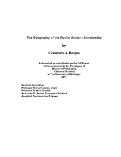 The Geography of the Iliad in Ancient Scholarship by
