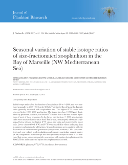 Seasonal variation of stable isotope ratios of size