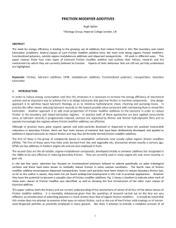 FRICTION MODIFIER AD DITIVES - Spiral