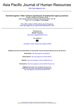 Asia Pacific Journal of Human Resources