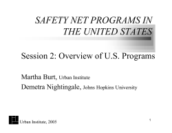 Safety Net Programs in the United States