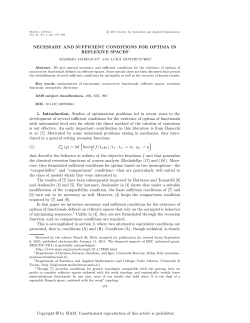 Necessary and Sufficient Conditions for Optima in Reflexive Spaces