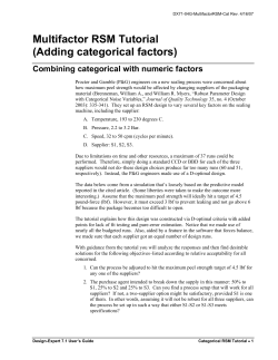 Multifactor RSM Tutorial (Adding categorical factors)