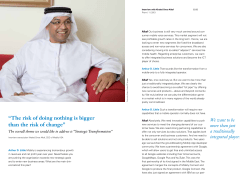 &ldquo;The risk of doing nothing is bigger than the risk of change&rdquo;