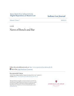News of Bench and Bar - Digital Repository @ Maurer Law