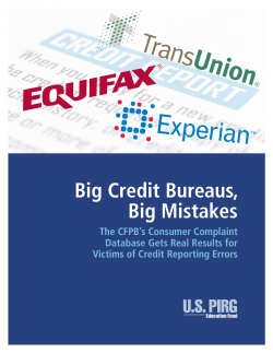 Big Credit Bureaus, Big Mistakes