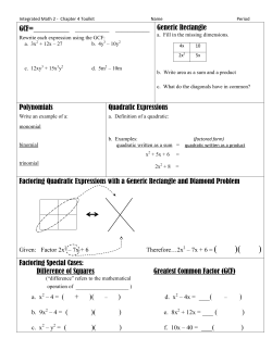 2 &ndash; 7x + 6 = ( )( )