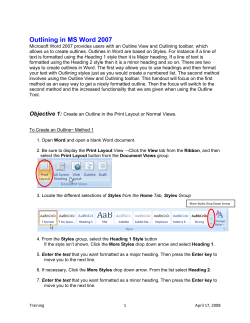Outlining in MS Word 2007