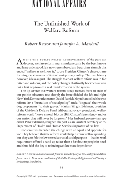 The Unfinished Work of Welfare Reform