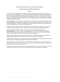 ADVANCED PLACEMENT LANGUAGE AND