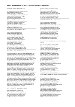 the list of sonnets, speeches and crossword answers