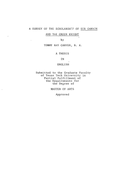 A SURVEY OF THE SCHOLARSHIP OF SIR GAWAIN AND THE