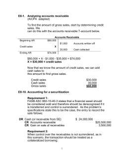 E8-1. Analyzing accounts receivable (AICPA adapted) To find the