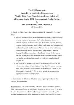The CAR Framework: Capability, Accountability, Responsiveness