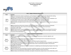 Social Studies: US Government Pacing Guide 2016