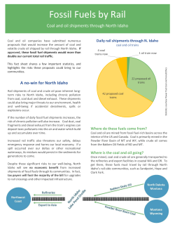 Fossil Fuels by Rail - Lake Pend Oreille Waterkeeper