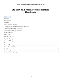 Parent and Student Transportation Handbook - Wa