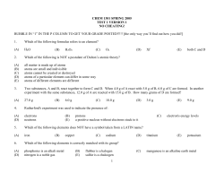 CHEM 1301 SPRING 2003