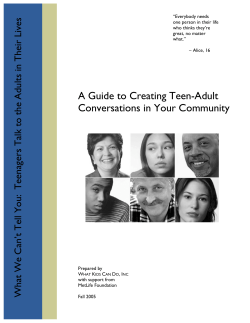 A Guide to Creating Teen-Adult Conversations in Your Community