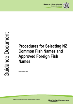Procedures for Selecting NZ Common Fish Names and Approved