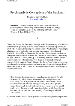 Freud and the Passions