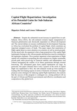 Capital Flight Repatriation - Political Economy Research Institute