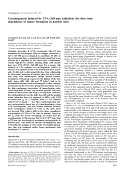Carcinogenesis induced by UVA (365
