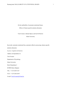 Running head: MALLEABILITY OF ATTENTIONAL BIAS