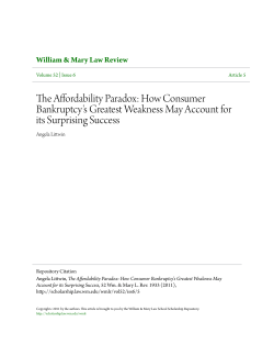 The Affordability Paradox: How Consumer Bankruptcy`s Greatest