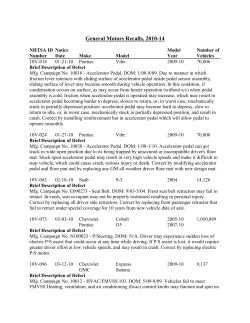 General Motors Recalls, 2010-14