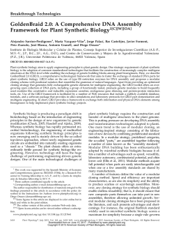 GoldenBraid 2.0: A Comprehensive DNA
