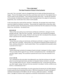 This is My Body - SCBorromeo.org