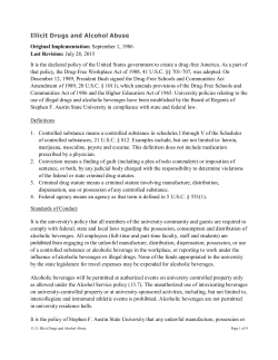 Illicit Drugs and Alcohol Abuse - Stephen F. Austin State University