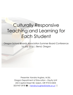 Culturally Responsive Teaching and Learning for Each Student
