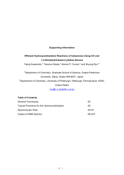 Supporting Information Efficient Hydroxymethylation Reactions of