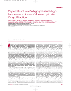 Crystal structure of a high-pressure/high