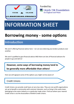Borrowing money some of the options