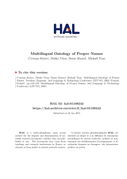 Multilingual Ontology of Proper Names - HAL