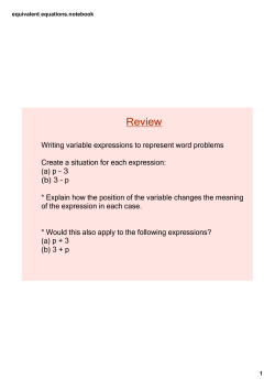 equivalent equations.notebook - Grade 6 is Math