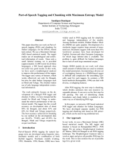 Part-of-Speech Tagging and Chunking with Maximum Entropy Model