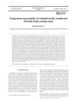 Long-term seasonality of rainfall in the southwest Florida Gulf