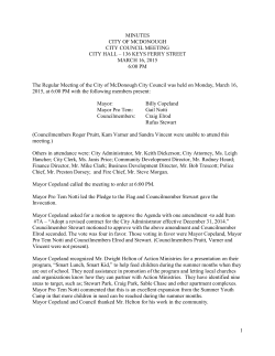 City of McDonough, Meeting Minutes